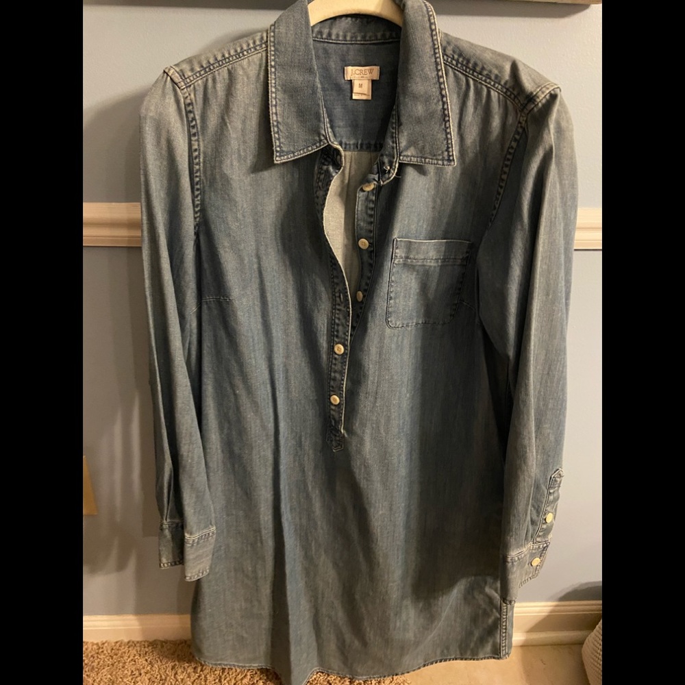 J Crew Chambray Button Top Dress